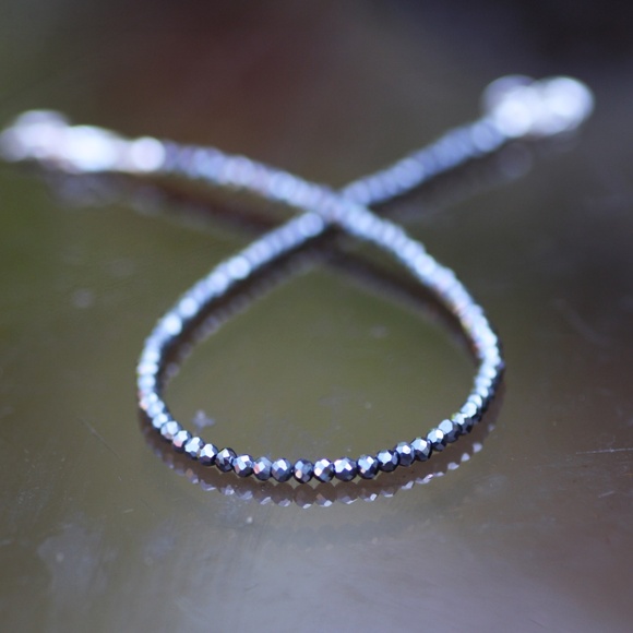 Natural Black Diamond Bracelet – 5 Carats Black Diamonds – Solid 14K White Gold - Picture 6 of 8